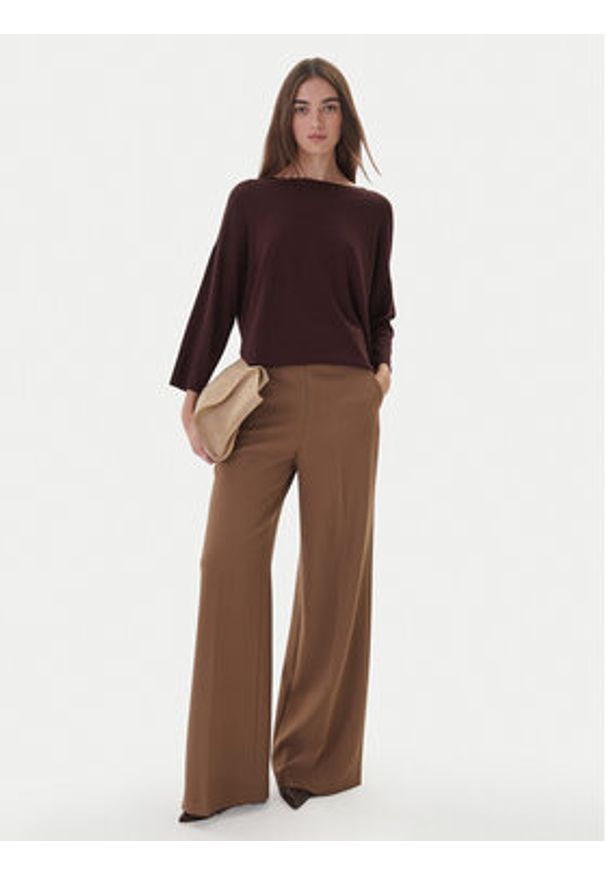 Kontatto Sweter 3M0801C Brązowy Regular Fit. Kolor: brązowy. Materiał: syntetyk