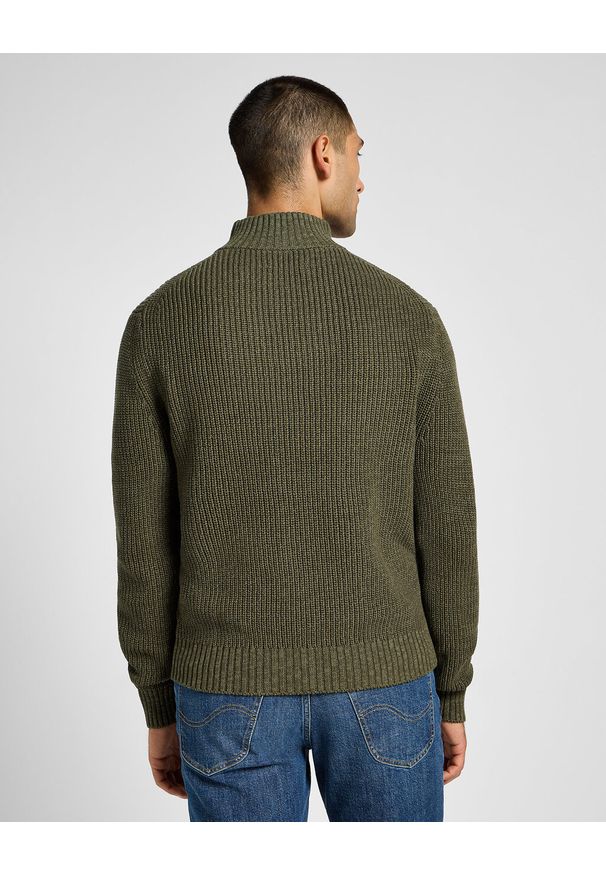 Lee - LEE MĘSKI SWETER HALF ZIP KNIT MERCANTILE GREEN 112355675 L83Y008526