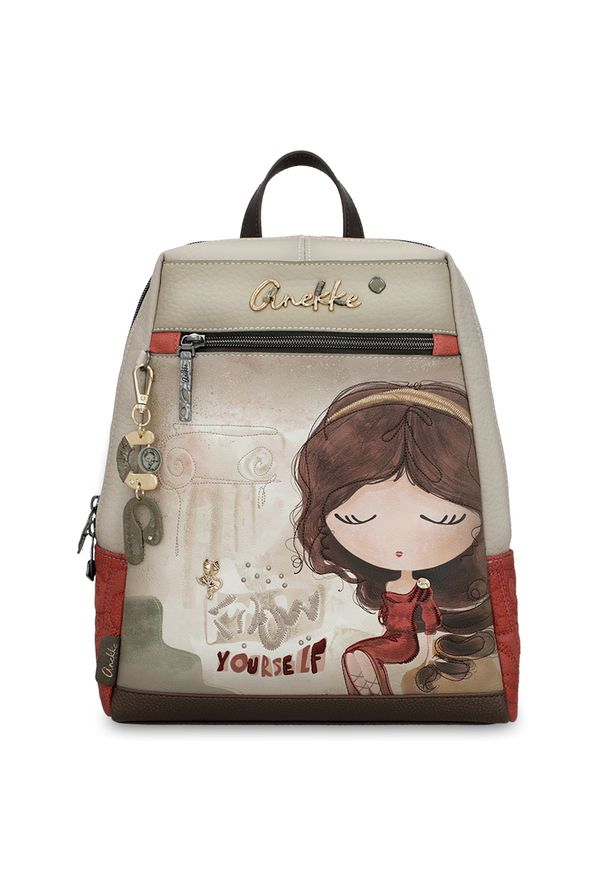 Beżowy Damski Plecak Anekke Edycja Limitowana. Kolor: beżowy. Styl: elegancki, casual, klasyczny