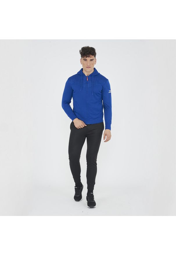 LEGEA - Dres sportowy kompletny SABURO męski. Kolor: niebieski. Materiał: dresówka. Sport: fitness