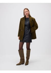 Reserved - Sukienka z imitacji skóry - czarny. Kolor: czarny. Materiał: skóra #1