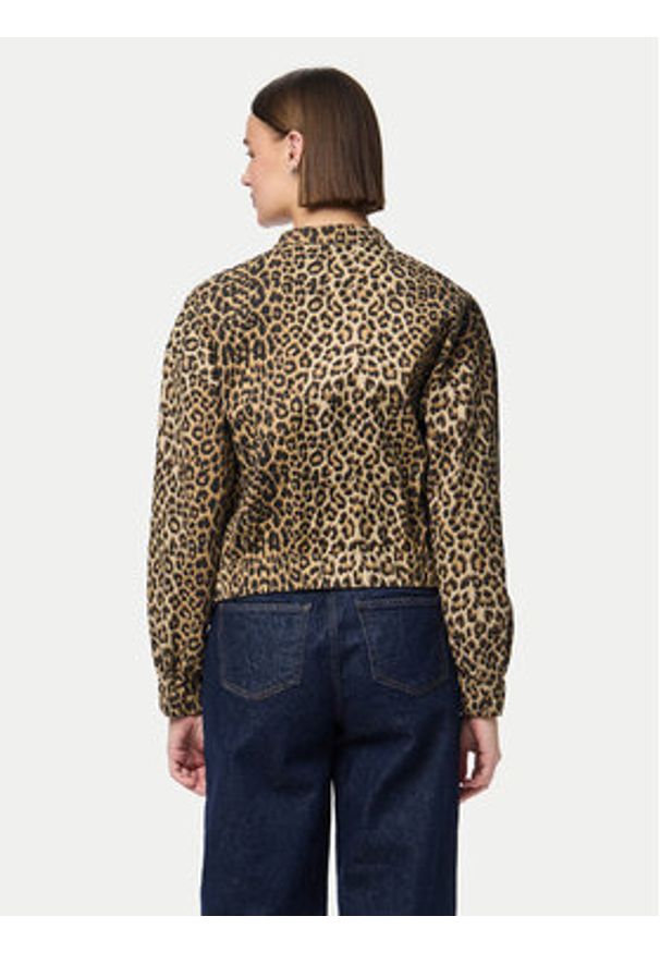 Pieces Kurtka bomber Salume 17156456 Brązowy Regular Fit. Kolor: brązowy. Materiał: bawełna