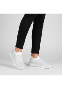 Białe Półbuty S.Barski Modne Sportowe Obuwie Damskie. Okazja: na spacer, na co dzień. Kolor: biały. Materiał: materiał. Szerokość cholewki: normalna. Obcas: na obcasie. Styl: sportowy. Wysokość obcasa: niski #1