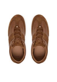 BOSS Sneakersy Roxanne 50557939 Brązowy. Kolor: brązowy. Materiał: skóra, zamsz #4