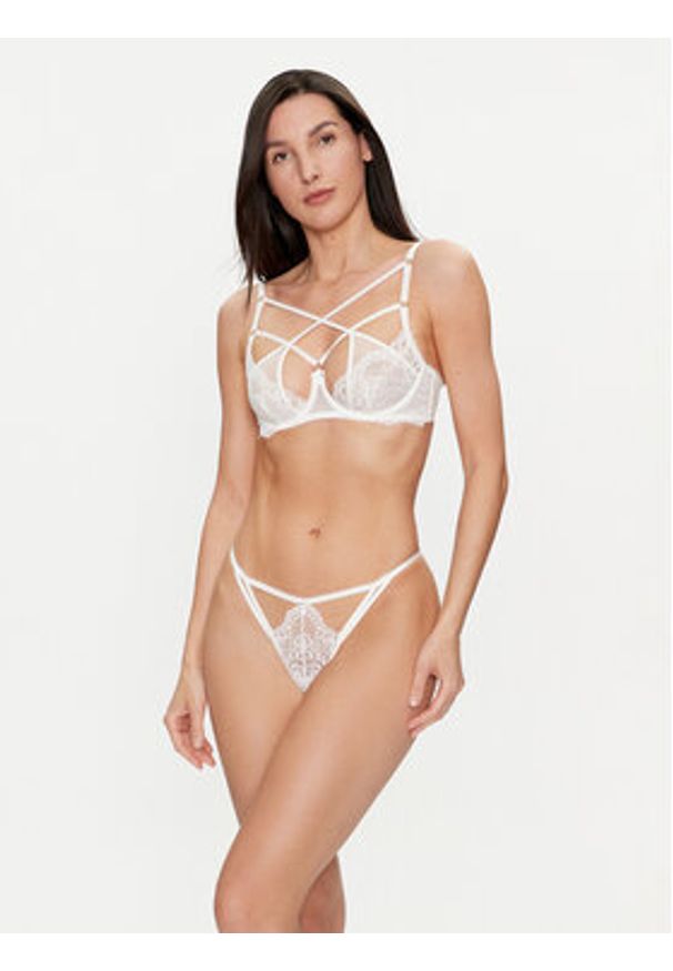 Hunkemöller Biustonosz z fiszbiną Anna 204531 Biały. Kolor: biały. Materiał: syntetyk