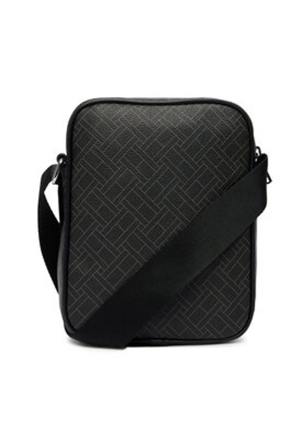 TOMMY HILFIGER - Tommy Hilfiger Saszetka Th Flag Monogram Mini Reporter AM0AM14138 Czarny. Kolor: czarny. Materiał: skóra