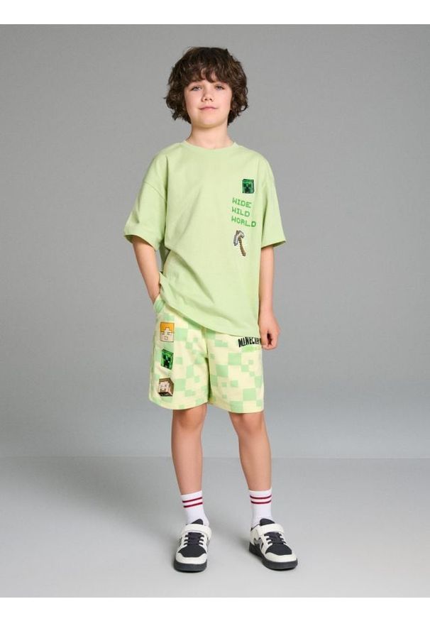 Sinsay - Koszulka Minecraft - zielony. Kolor: zielony