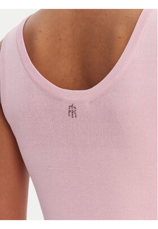 Fracomina Top FR26ST4005K524R9 Różowy Slim Fit. Kolor: różowy. Materiał: wiskoza