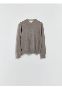 Reserved - Wełniany sweter z dodatkiem kaszmiru - brązowy. Kolor: brązowy. Materiał: wełna, kaszmir #1