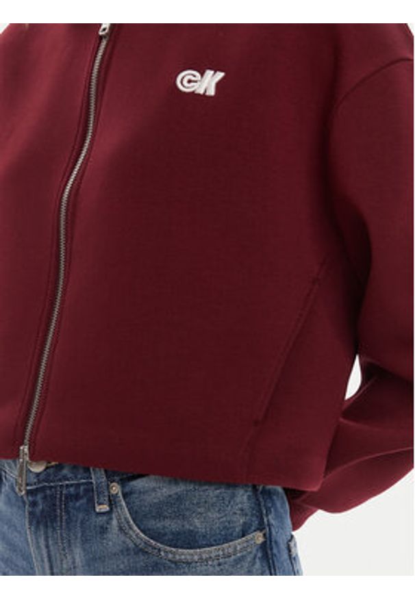 Calvin Klein Jeans Kurtka bomber LV047C524G Bordowy Oversize. Kolor: czerwony. Materiał: syntetyk