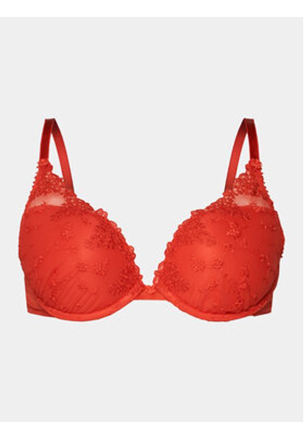 Passionata Biustonosz push-up White Nights P40690 Czerwony. Kolor: czerwony. Materiał: syntetyk. Rodzaj stanika: push-up