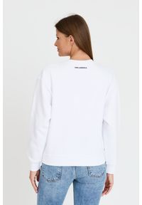 Karl Lagerfeld - KARL LAGERFELD Biała bluza damska Ikonik 2.0, Rozmiar L. Kolor: biały. Materiał: bawełna