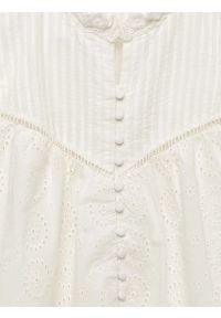 Big-Star - Bluzka damska bawełniana z rękawem 3/4 biała Bohna 100. Okazja: na spacer, na spotkanie biznesowe, do pracy. Typ kołnierza: kołnierzyk stójkowy, kołnierz z falbankami. Kolor: biały. Materiał: bawełna. Wzór: ażurowy, haft, aplikacja. Styl: biznesowy, elegancki, boho #2