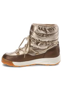 Big-Star - Złote Śniegowce Big Star Modne Ocieplane Buty Damskie. Kolor: złoty. Materiał: wełna, materiał, futro, skóra ekologiczna, syntetyk. Szerokość cholewki: normalna. Sezon: zima. Obcas: na obcasie. Wysokość obcasa: niski #4