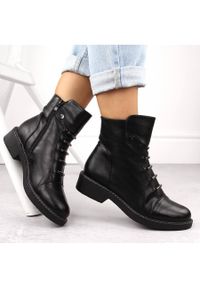 Botki damskie ocieplane czarne Jezzi ASA252-5. Kolor: czarny. Materiał: futro, skóra ekologiczna #4