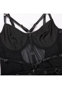 Intica - Body z paskami na specjalne okazje Lediana. Kolor: czarny. Materiał: materiał. Wzór: aplikacja #9