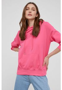 Answear Lab bluza damska kolor różowy z kapturem gładka. Typ kołnierza: kaptur. Kolor: różowy. Wzór: gładki. Styl: wakacyjny #2