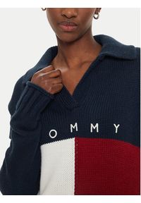 Tommy Jeans Sweter Flag Rugby DW0DW18677 Granatowy Relaxed Fit. Kolor: niebieski. Materiał: syntetyk #3