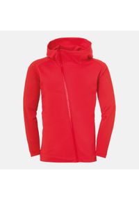 UHLSPORT - Kurtka z kapturem Uhlsport Pro. Typ kołnierza: kaptur. Kolor: czerwony, wielokolorowy, czarny. Materiał: dresówka. Sezon: zima. Sport: fitness