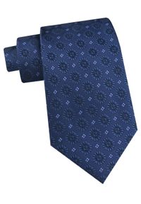 Krawat Męski - Angelo di Monti - Granat w Duże Grochy. Kolor: niebieski. Materiał: tkanina. Wzór: grochy. Styl: elegancki, wizytowy
