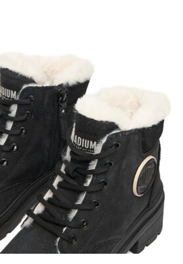 Palladium Trzewiki Pallarise Nbk Wl 99527-008-M Czarny. Kolor: czarny. Materiał: nubuk, skóra