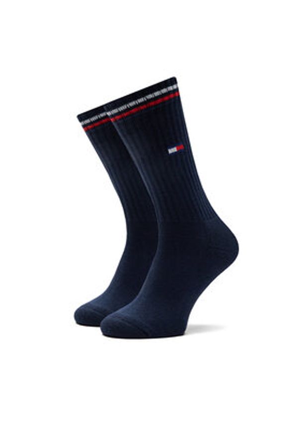 TOMMY HILFIGER - Tommy Hilfiger Zestaw 2 par wysokich skarpet damskich 701228176 Granatowy. Kolor: niebieski. Materiał: materiał, bawełna