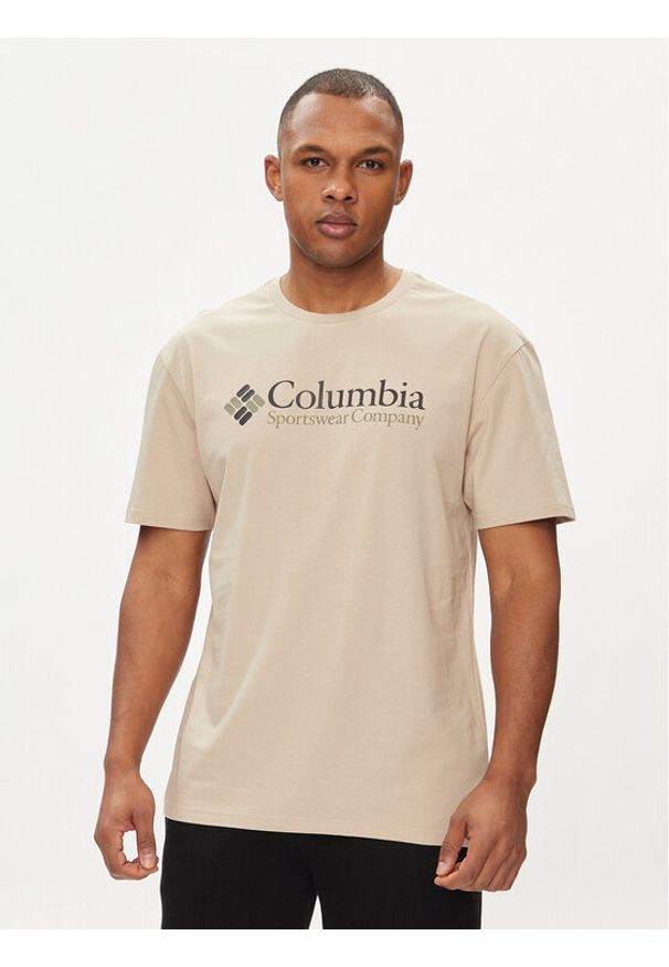 columbia - Columbia T-Shirt Csc Basic Logo™ 1680053 Brązowy Regular Fit. Kolor: brązowy. Materiał: bawełna