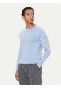 TOMMY HILFIGER - Tommy Hilfiger Sweter MW0MW28046 Błękitny Regular Fit. Kolor: niebieski. Materiał: bawełna
