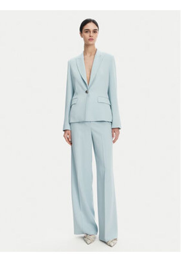 Pinko - PINKO Marynarka 104930 A213 Błękitny Regular Fit. Kolor: niebieski. Materiał: wiskoza