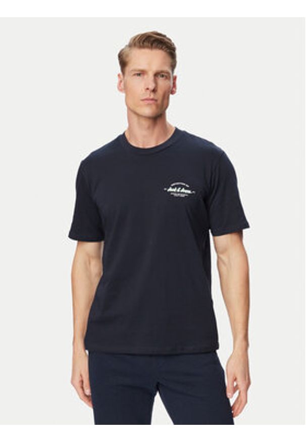 Jack & Jones Komplet t-shirt i spodenki Brandon 12298184 Granatowy Regular Fit. Kolor: niebieski. Materiał: bawełna