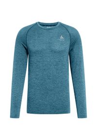 Koszulka z długim rękawem do biegania męska Odlo ESSENTIAL SEAMLESS. Kolor: niebieski. Materiał: poliester. Długość rękawa: długi rękaw. Długość: długie. Sport: bieganie #1