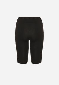 Born2be - Czarne Szorty Typu Kolarki z Wiskozą Saruzira. Okazja: na co dzień. Stan: podwyższony. Kolor: czarny. Materiał: wiskoza. Styl: casual #5