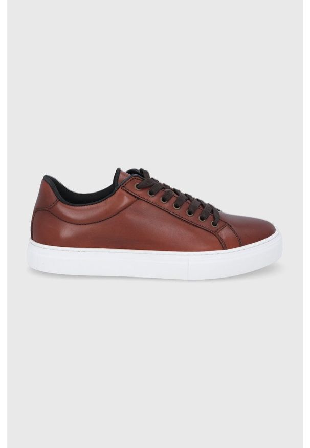 vagabond - Vagabond buty skórzane PAUL 2.0 kolor brązowy. Nosek buta: okrągły. Zapięcie: sznurówki. Kolor: brązowy. Materiał: skóra. Obcas: na obcasie. Wysokość obcasa: niski