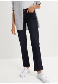 bonprix - Jeansy ze stretchem, straight, mid waist. Stan: podwyższony. Kolor: niebieski #1