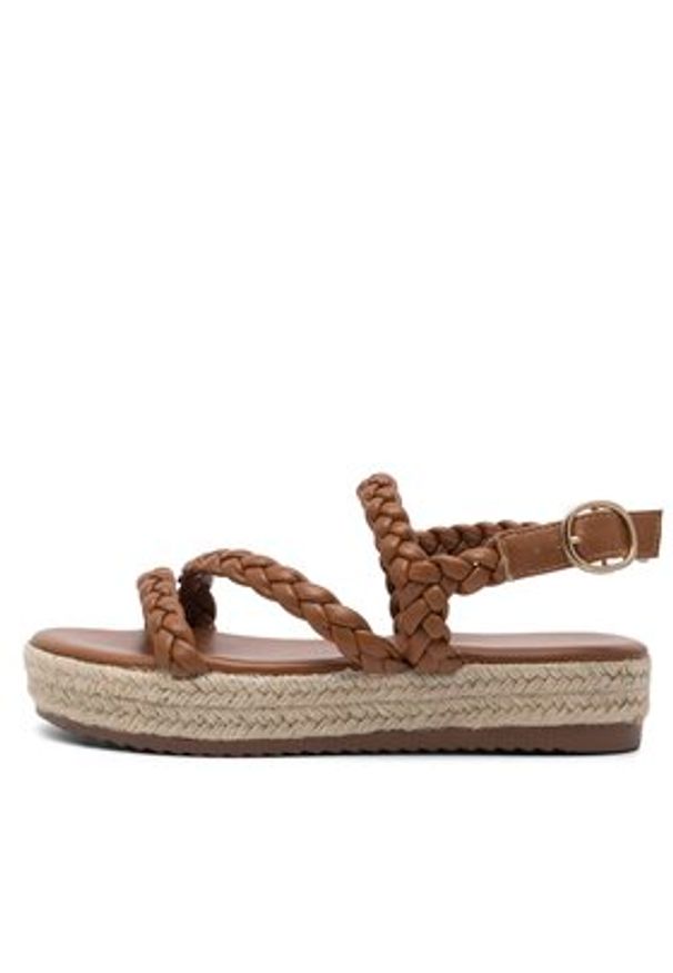 DeeZee Espadryle E8875-1 Brązowy. Kolor: brązowy. Materiał: skóra
