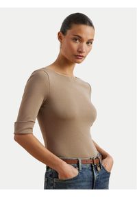 Lauren Ralph Lauren - LAUREN RALPH LAUREN Bluzka 200654963191 Beżowy Slim Fit. Kolor: beżowy. Materiał: bawełna #1