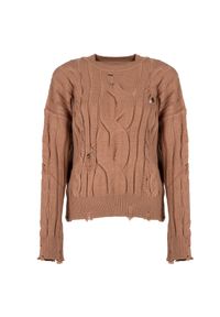Pinko Sweter "Dai Dai" | 1G18K3 A05Z | Kobieta | Beżowy. Okazja: na co dzień. Kolor: beżowy. Materiał: poliamid, wiskoza, poliester. Wzór: aplikacja. Sezon: lato. Styl: wizytowy, elegancki, casual