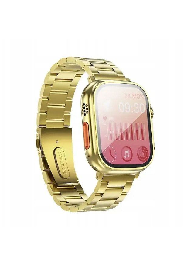 Smartwatch Hoco 1,96" TFT z funkcją rozmowy Y12 Ultra titanium złoty [EOL]. Rodzaj zegarka: smartwatch. Kolor: złoty