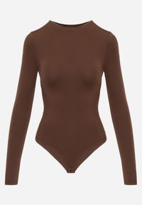 Renee - Ciemnobrązowe Body Glorya. Kolor: brązowy. Długość rękawa: długi rękaw. Długość: długie. Styl: klasyczny #6