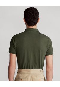 Ralph Lauren - RALPH LAUREN - Koszulka polo Custom Fit. Okazja: na co dzień. Typ kołnierza: polo. Kolor: zielony. Materiał: jeans, bawełna, prążkowany. Długość: długie. Wzór: haft. Styl: klasyczny, casual #2