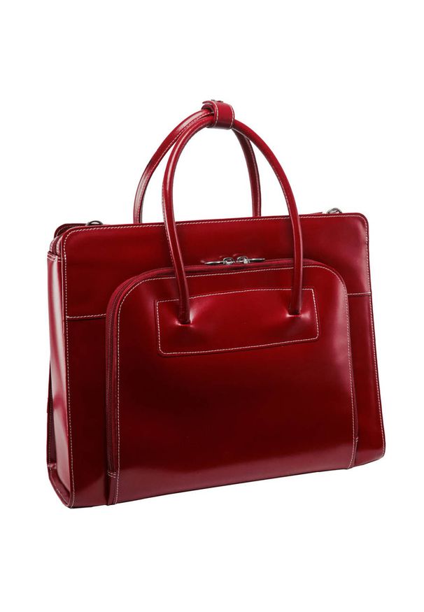 MCKLEIN - Skórzana teczka damska Mcklein Lake Forest 94336 na laptopa 15,4" czerwona. Kolor: czerwony. Materiał: skórzane. Styl: elegancki, klasyczny, biznesowy, casual. Rodzaj torebki: do ręki