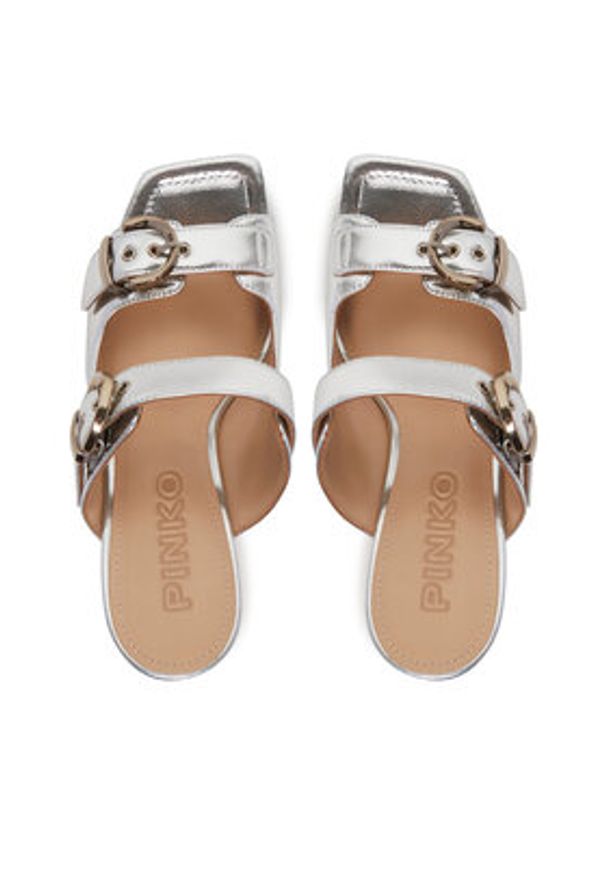 Pinko - PINKO Klapki Lisa 13 SD0309 P049 Srebrny. Kolor: srebrny. Materiał: skóra