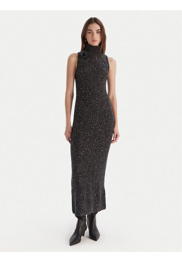Marella Sukienka dzianinowa Ilsa 2523326072 Szary Slim Fit. Kolor: szary. Materiał: syntetyk