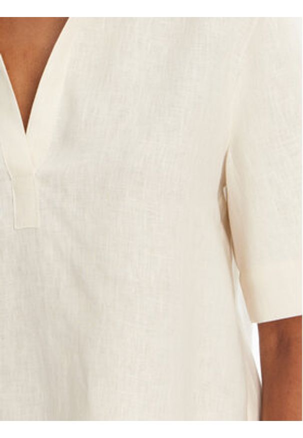 Marella Bluzka Nave 2515111032 Écru Regular Fit. Materiał: len