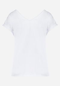Born2be - Biały T-shirt Violante. Kolor: biały. Materiał: dzianina, jersey, elastan, bawełna. Długość: krótkie #4