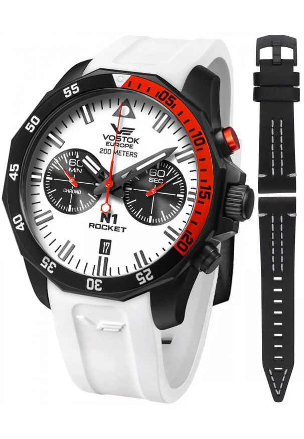 Zegarek męski Vostok Europe 6S21-225C620SW biały. Kolor: biały