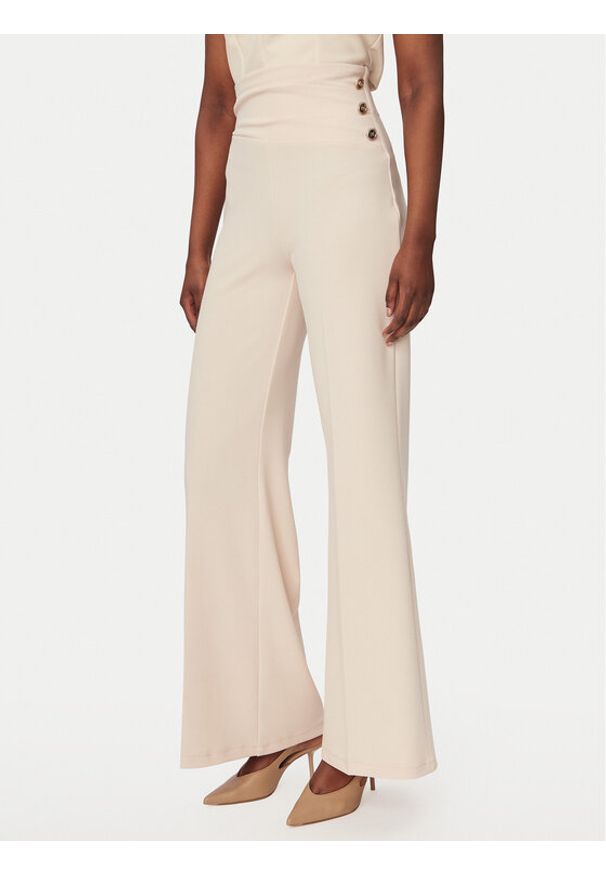 Rinascimento Spodnie palazzo CFC0020264002 Beżowy Flare Fit. Kolor: beżowy. Materiał: syntetyk