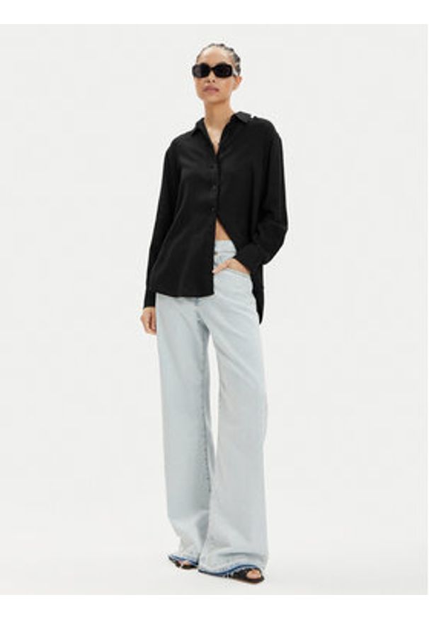 Vero Moda Koszula Linn 10305085 Czarny Relaxed Fit. Kolor: czarny. Materiał: len, wiskoza