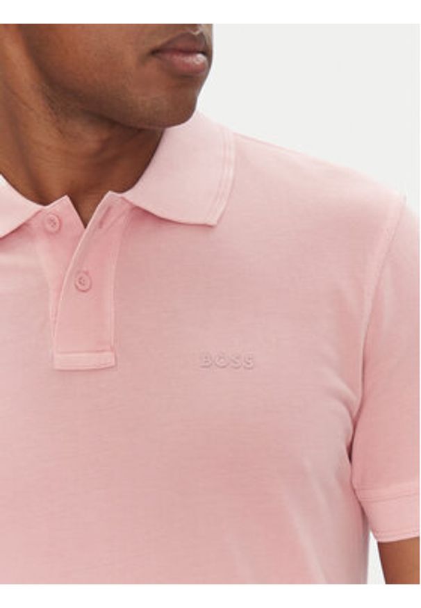 BOSS Polo Prime 50507813 Różowy Regular Fit. Typ kołnierza: polo. Kolor: różowy. Materiał: bawełna