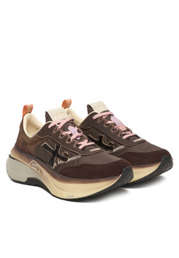 Premiata Sneakersy Hill Var 7896 Brązowy. Kolor: brązowy. Materiał: skóra